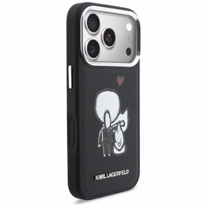 Karl Lagerfeld Karl & Choupette Back Logo MagSafe чехол для iPhone 17 Pro чёрный