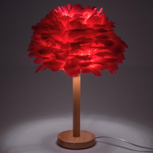 Galda lampa pie gultas spalva Art Deco sarkana CBDPH