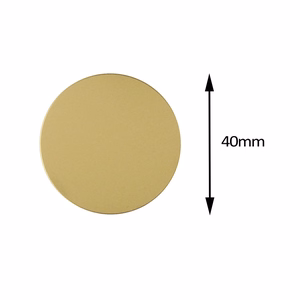 Metāla plāksīte magnētisko turētāju - apaļa 40 mm zelta krāsā