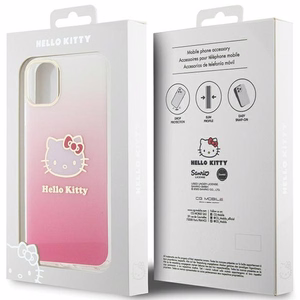 Hello Kitty IML Gradient Electrop Kitty Head korpuss viedtālrunim iPhone 11 / XR - rozā