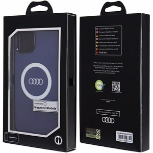 Audi IML Magnētiskais apvalks viedtālrunim iPhone 15 Plus/14 Plus ar lielu logotipu - zils