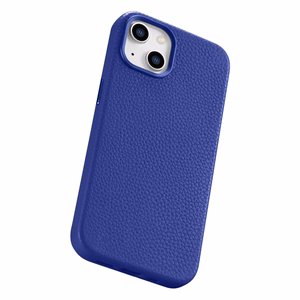 iCarer Litchi Premium ādas apvalks iPhone 14 Magnētiskais ādas apvalks ar MagSafe Tumši zils (WMI14220709-DB)