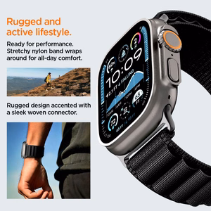 SPIGEN WBF1 РЕМЕШОК APPLE WATCH 6 / 7 / 8 / 9 / 10 / SE / ULTRA 1 / 2 (44 / 45 / 46 / 49 MM) ЧЕРНЫЙ