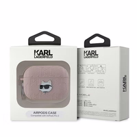 Karl Lagerfeld Monogram Choupette Head viedtālruņa apvalks AirPods Pro 2 - rozā