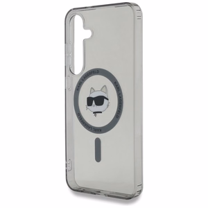 Karl Lagerfeld Poga Choupette Galva Drukāts Logotips Magnētiskais Samsung Galaxy S25 viedtālruņa apvalks melna