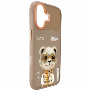 Nimmy Cool&Cute 2.0 Lācīšu tematis apvalks viedtālrunim iPhone 17 - smilšains