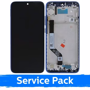LCD дисплей совместимый с Xiaomi Redmi Note 7 (Note 7 Pro) с рамкой синий (Service Pack)