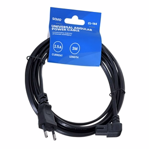 SAVIO CL-144 strāvas kabelis melns 3 m leņķa