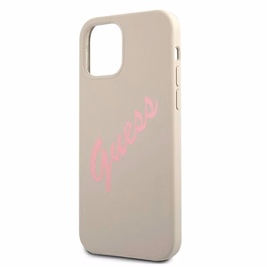 Guess GUHCP12MLSVSGP iPhone 12/12 Pro 6.1" pelēks rozā/pelēks rozā cietais apvalks Silikona Vintage