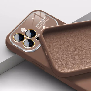 Mīksts silikona objektīva apvalks Iphone 14 Pro Max brūna