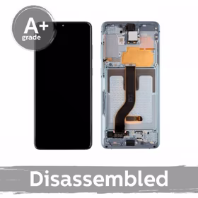 LCD Displejs Saderīgs ar Samsung G985 S20 Plus ar Frame / Cloud Zils / (10/10 Used)