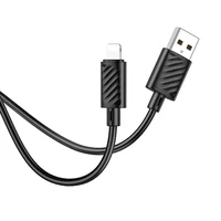 Kabelis USB A uz Lightning Hoco 2,4A 1 m X88 melns