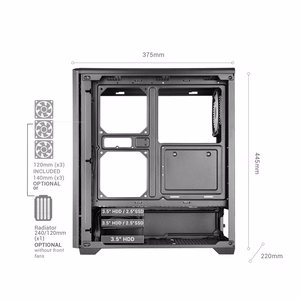 Mars Gaming MCQUANTUM computer case Midi Tower Black