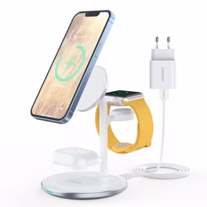 Беспроводное зарядное устройство Choetech "T585-F 3in1" белый 15W (для iPhone / Apple Watch / Airpods)