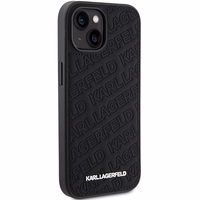 Karl Lagerfeld Kviltēts K Pattern apvalks viedtālrunim iPhone 15 Plus / 14 Plus - melns