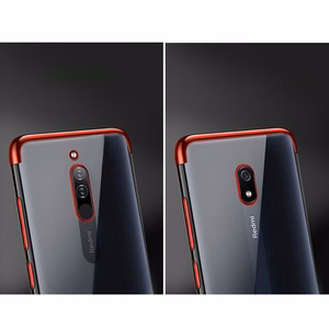 Xiaomi Redmi 8A - caurspīdīgs zils Gel TPU apvalks ar elektroapkalējuma rāmi