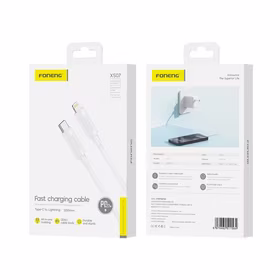 FONENG kabelis XS07 USB-C - Lightning PD 27W 1.2M balts