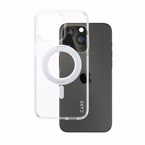 CARE by PanzerGlass viedtālruņa apvalks ar statīvu MagSafe iPhone 15 Pro Max - sudrabains