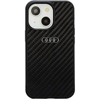 Audi Oglekļa šķiedras iPhone 14 6.1" melns/melns cietais apvalks AU-TPUPPCIP14-R8/D2-BK