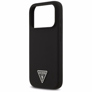 Guess Чехол для iPhone 17 Pro совместимый с MagSafe GUHMP17LSCTRLMK (Silicone W/ Triangle Logo) чёрный