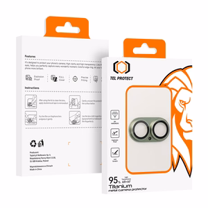 Tempered glass Tel Protect 95% AR+AF Full Metal Camera Protector on camera for Iphone 17 blue (camera island)