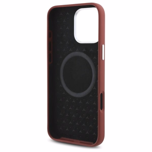 Mercedes Silicone White Stripe MagSafe Case for iPhone 16 Pro Max - Red