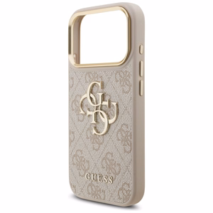 Guess 4G Big 4G Classic Logo Big Strap Metal Buttons apvalks iPhone 17 Pro Max (m) - rozā