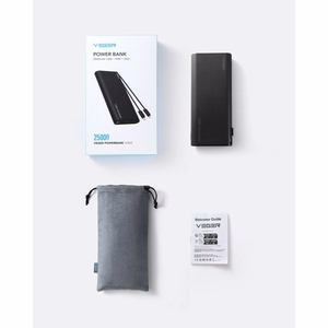 Внешний аккумулятор Veger TCE130 (W2503) PD 130W 25000 mAh со встроенными кабелями Type C / Lightning чёрный