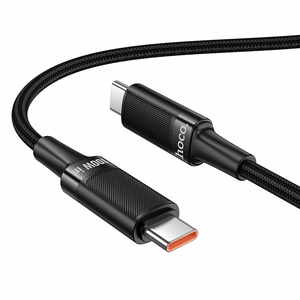 Hoco U153 Extreme USB-C–USB-C kabelis, PD, 5 A, 100 W, 1,2 m – melns