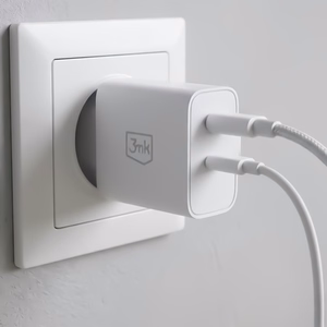 3mk FlowPower 45W 1A1C PD3.0 QC4+ sienas lādētājs - balts