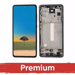 LCD Displejs saderīgs ar Samsung A528 A52s (A526 A52 / A525 A52) ar rāmi / Awesome Purple / OEM
