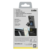 SBS TESUPMAGMCLIP magnētiskais viedtālruņa turētājs, paredzēts gaisa ventilācijai - melns