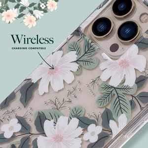 Rifle Paper Clear vāciņš ierīcei iPhone 14 Pro Max, ar “Willow” rakstu
