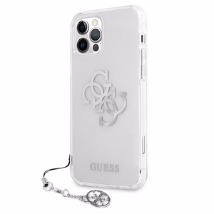 Guess GUHCP12LKS4GSI iPhone 12 Pro Max 6.7" Caurspīdīgs cietais apvalks 4G Sudraba piekariņi kolekcija
