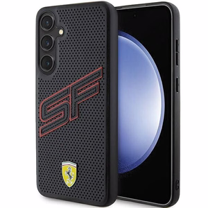 Ferrari Big SF Perforated viedtālruņa apvalks Samsung Galaxy S24 - melns