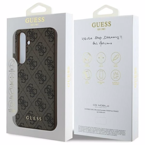 Guess GUHCS24FEGF4GBR S24 FE S721 brūns/brūns cietais apvalks 4G Piekariņu Kolekcija