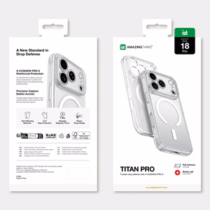 AmazingThing Titan Pro Lens maciņš modelim iPhone 18 Pro, ar kameras aizsargu un siksniņas stiprinājumu, saderīgs ar MagSafe – krāsa: caurspīdīga