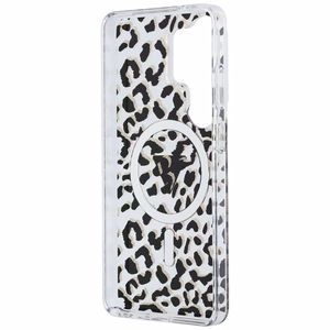 GUESS maciņš for SAMSUNG S26 Ultra GUHMS26LHLEGTGLK (Magnetic IML Leopard Print Triangle) melns