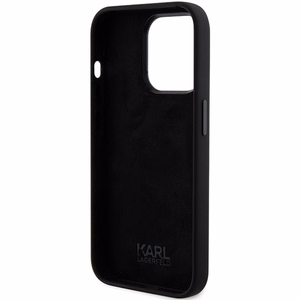 Karl Lagerfeld silikona Karl & Choupette galvas viedtālruņa apvalks iPhone 15 Pro Max - melns