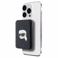 Karl Lagerfeld Magnētiskais indukcijas Portatīvais lādētājs KLPB5FPGKSKIHK 16W 5000mAh melna/melna Karl Head Pin