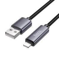Kabelis USB A uz Lightning Hoco 2,4A ar ekrānu 1 m X112 melns