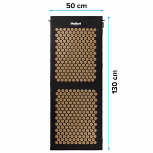 Rebel Active XXL akupresūras paklājs ar spilvenu, 130 x 50 cm, zelta krāsas adatas