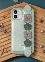 Kingxbar Sweet Series viedtālruņa apvalks dekorēts ar oriģinālajiem Swarovski kristāliem iPhone 12 mini zaļš