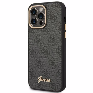 Guess 4G Vintage Gold Logo maciņš iPhone 14 Pro melns