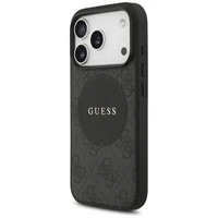 Guess 4G Circle Classic Logo Magnētiskais viedtālruņa apvalks iPhone 17 Pro - melns