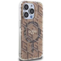 Guess IML GCube MagSafe viedtālruņa apvalks iPhone 15 Pro Max - brūns