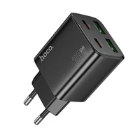 Lādētājs Hoco N56 30W GaN 2xUSB-C/2xUSB-A melns