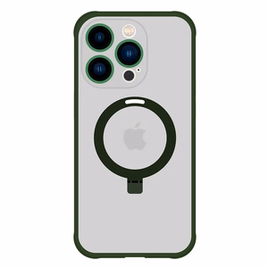 Tel Protect Magical magnētiskais MagSafe viedtālruņa apvalks ar statīvu Iphone 15 Pro, zaļš