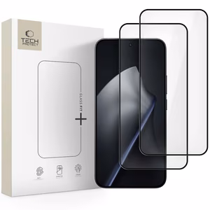 Tech-Protect Glass Fit+ 2 gabalu rūdītā stikla aizsargstikls Xiaomi 15T / 15T Pro - melns
