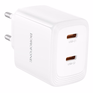 Borofone сетевое зарядное устройство BN31 Cargador GaN - 2xType C - QC 3.0 PD 45W белый